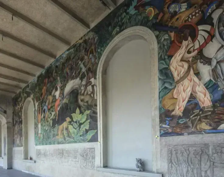 Mural Historia del Estado de Morelos, Conquista y Revolución.